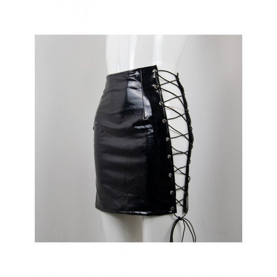 Sexy Black Tie Wrap Short Skirts For Ladies