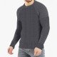  Pure Color Crew Neck Men's Pullover Top