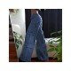  Street High Waist Goldfish Embroidered Denim Jeans