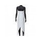 Ladies White Zipper Up Pockets Strapless Maxi Dress