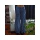  Street High Waist Goldfish Embroidered Denim Jeans