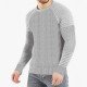  Pure Color Crew Neck Men's Pullover Top