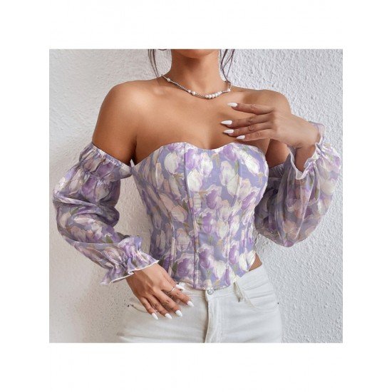  Fashion Off Shoulder Bandage Women's Top