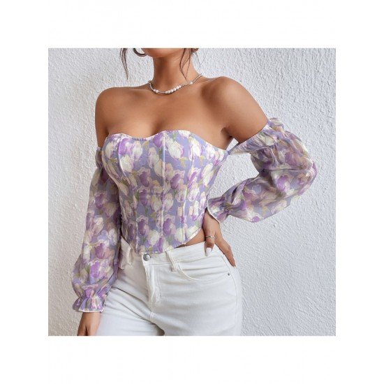  Fashion Off Shoulder Bandage Women's Top