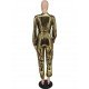  Pure Color V Neck Gilded Women's Jumpsuit