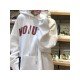  Casual Loose Hooded Letter Printing Sweater