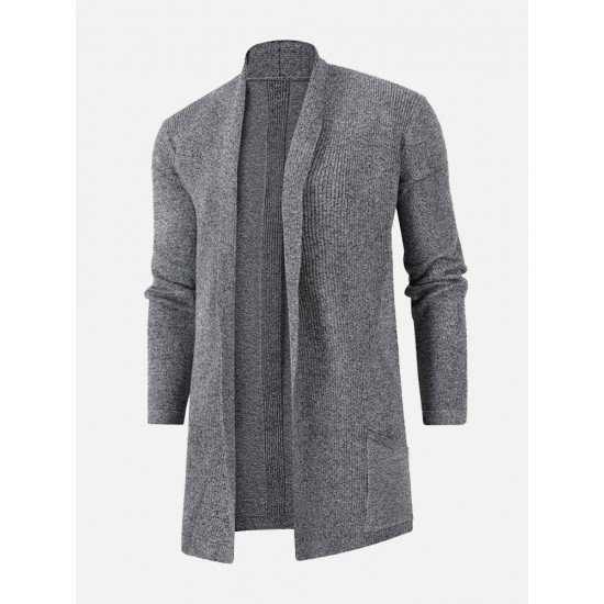 Casual Solid Knitting Long Sleeve Cardigan Sweater Coat 