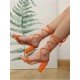  Square Bandage High-heeled Women's Shoes