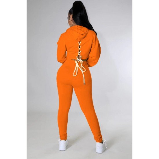 Casual Solid Matching 2 Piece Jogger Sets For Women