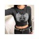  2022 Stylish Round Neck Printing Crop T-Shirt