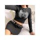  2022 Stylish Round Neck Printing Crop T-Shirt