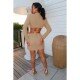  Fashion Pure Color Bandage Backless Women's Dress