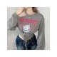  Hot Girl Letter Printing Bandage Women's Crop T-Shirt