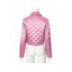 Pink Letter Embroidery Rhombus Lattice Coats