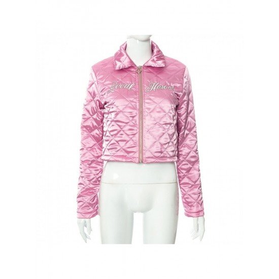 Pink Letter Embroidery Rhombus Lattice Coats