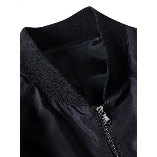 Autumn Casual Black Plus Size Jacket For Men