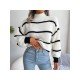  Casual Lantern Sleeve Mock Neck Women's Sweater