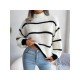  Casual Lantern Sleeve Mock Neck Women's Sweater