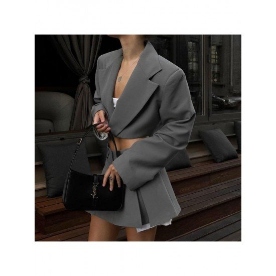 Ladies Blazer Coats And Pleated Skirt Sets