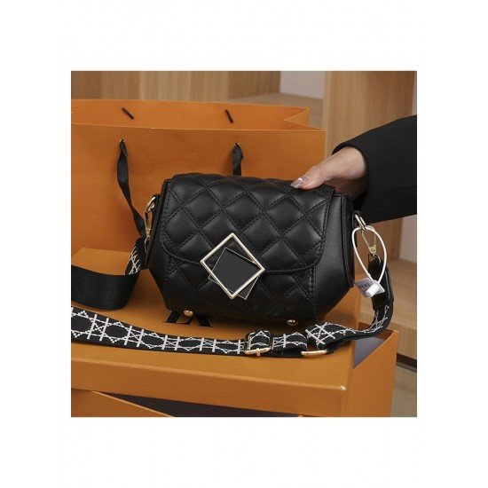 Fashionable Rhombus Lattice Ladies Black Shoulder Bags