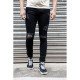 Men Black Ripped Pencil Jean Trousers