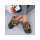  Pure Color Baotou Flat Wool Slippers For Women