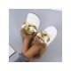  Pure Color Baotou Flat Wool Slippers For Women