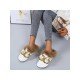  Pure Color Baotou Flat Wool Slippers For Women