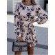  Casual Round Neck Lantern Sleeve Women's Short Dress