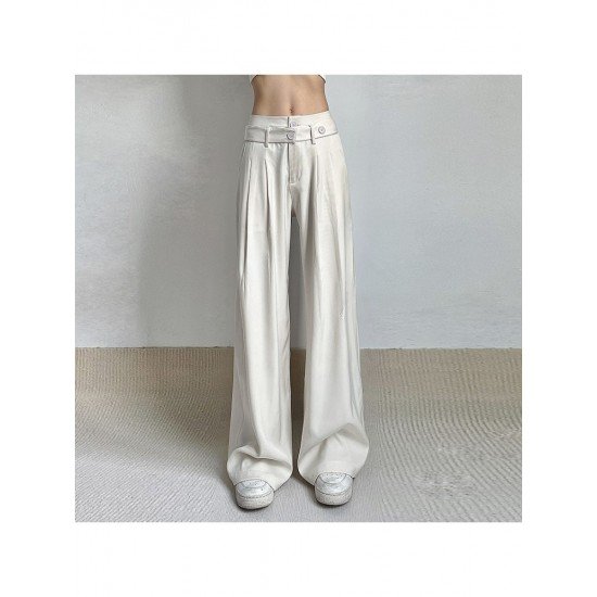  Pure Color Casual Straight Women's Long Pants