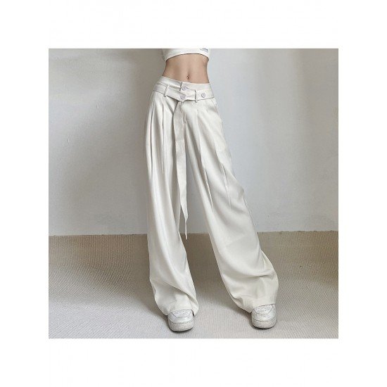  Pure Color Casual Straight Women's Long Pants