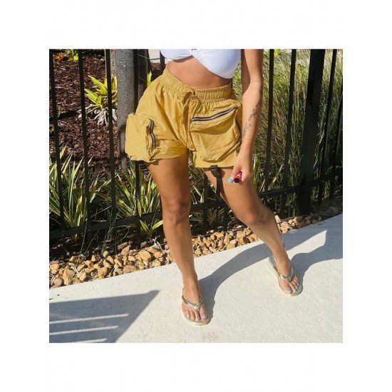 Casual Pockets Drawstring Women Cargo Shorts