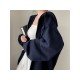 Oversized Solid Hooded Collar Women Coats