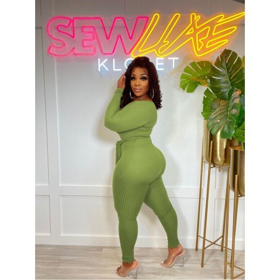  Skinny Pure Color Women's Long Sleeve Jumpsuit