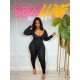  Skinny Pure Color Women's Long Sleeve Jumpsuit