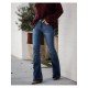 Ladies Vintage Deep Blue Flare Jeans