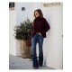 Ladies Vintage Deep Blue Flare Jeans