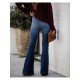 Ladies Vintage Deep Blue Flare Jeans