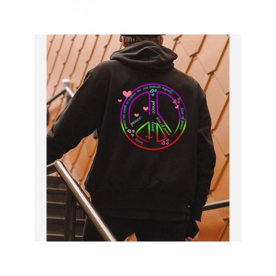  Men Fashion Printing Hooded Sweatshirt