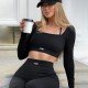 Workout Matching Cropped Top And Trousers Jogger Sets