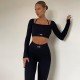 Workout Matching Cropped Top And Trousers Jogger Sets