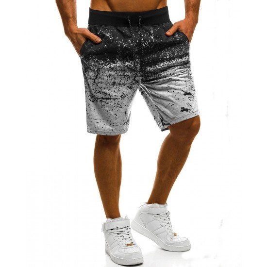 Contrast Color Sports Jogger Drawstring Men Shorts