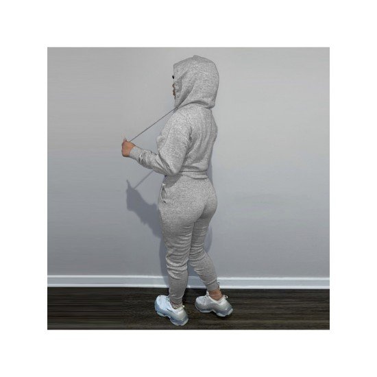 Pockets Solid Women Matching 2 Piece Jogger Sets