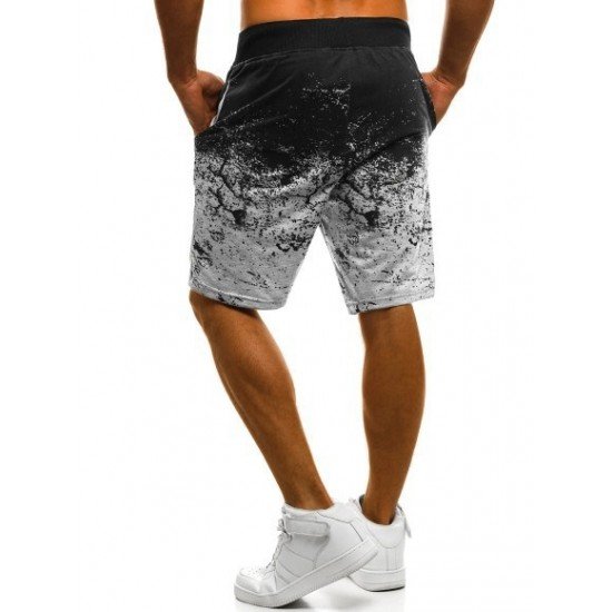 Contrast Color Sports Jogger Drawstring Men Shorts