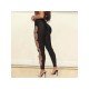 Seductive Black Cut Out Skinny Trousers For Women