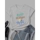 Letter Printed Short Sleeve T Shirts For Women