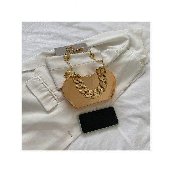 Apple Shape Solid Chain Shoulder Bags