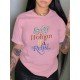 Letter Printed Short Sleeve T Shirts For Women