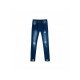 High Waist Blue Ripped Loose Pencil Jeans For Men