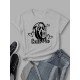 Ghost Heart Graphic Crew Neck Short Sleeve Women T Shirts